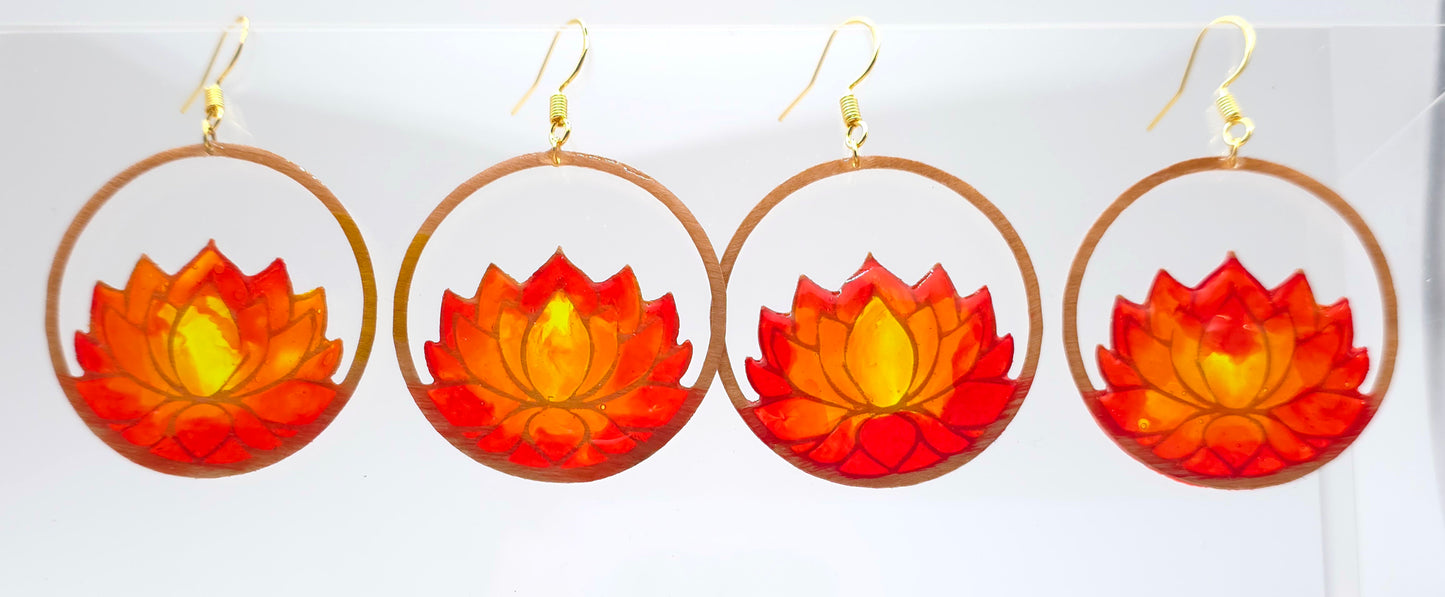 "Stained Glass" Lotus in Wood