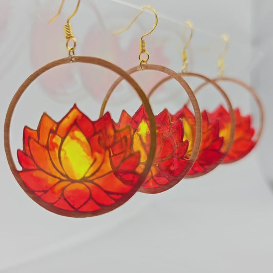 "Stained Glass" Lotus in Wood